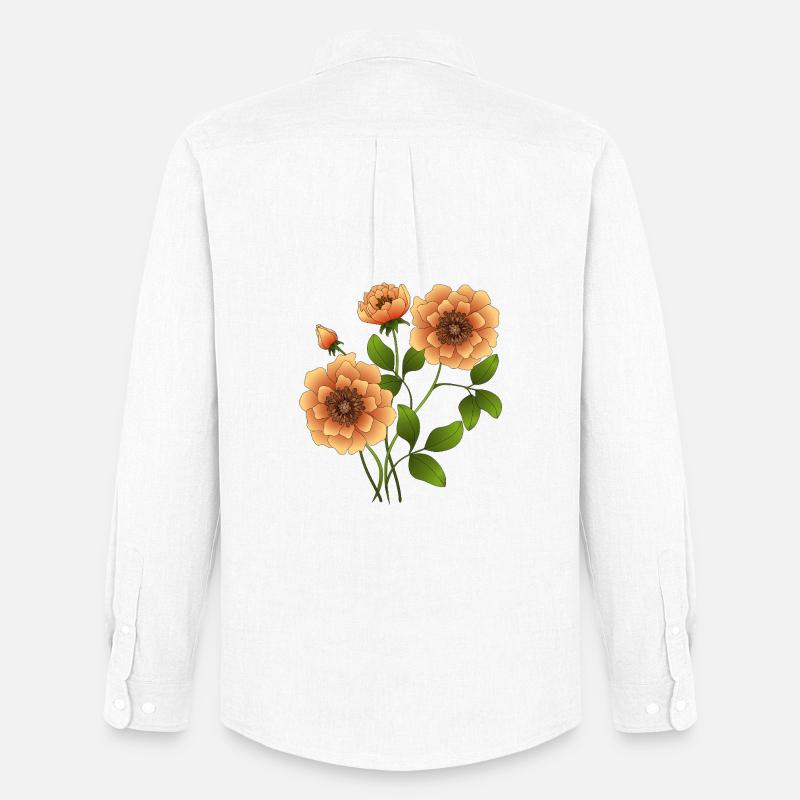 Blumen - Männer Oxford Hemd von Stanley/Stella - Weiß