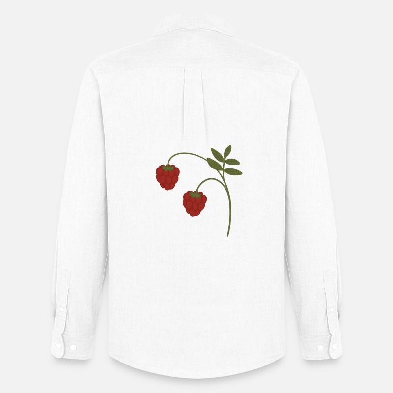 Himbeeren - Männer Oxford Hemd von Stanley/Stella - Weiß