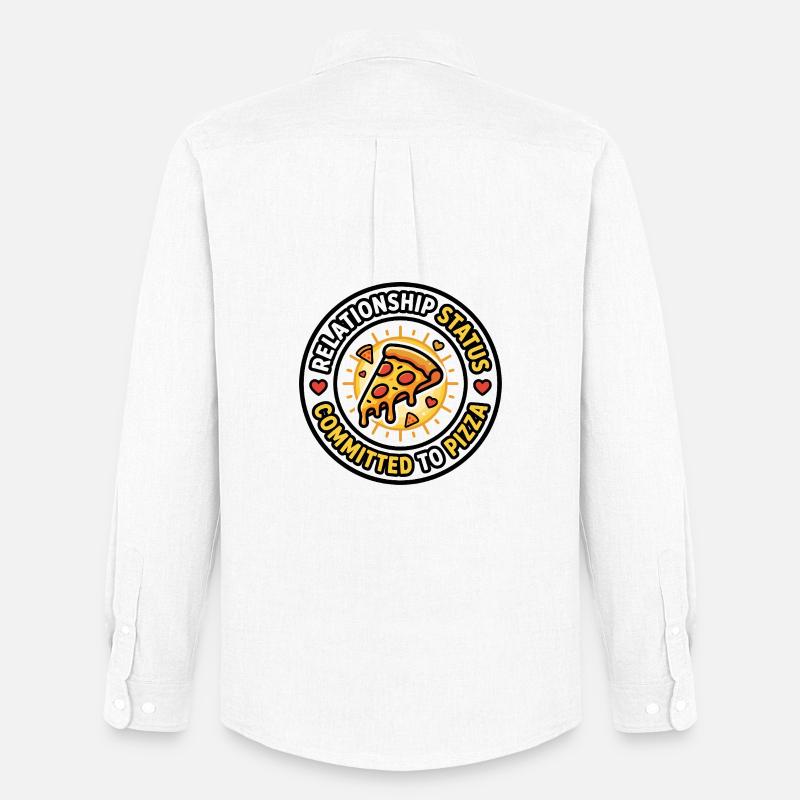 Relationship Status Committed to Pizza - Men's Oxford Shirt by Stanley/Stella - white