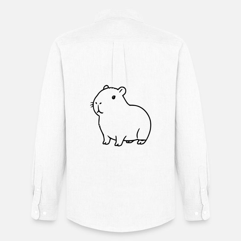 Capybara Wasserschwein schwarz - Männer Oxford Hemd von Stanley/Stella - Weiß