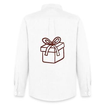 Rustic Hand-Drawn Gift Box - Men's Oxford Shirt by Stanley/Stella - white - Back - AI Model Male 185 dark (185cm)
