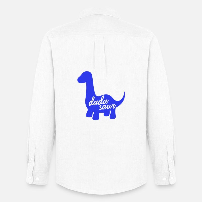 Daddysaurus Rex lustiges Dinosaurier-Slogan-Design - Männer Oxford Hemd von Stanley/Stella - Weiß