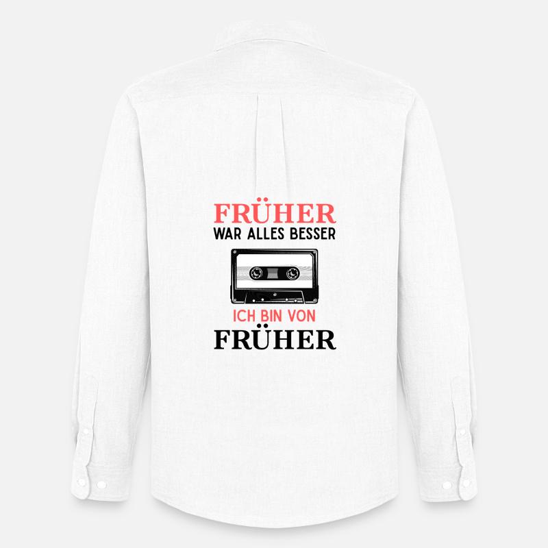 Früher War Alles Besser Kassette Nostalgie - Männer Oxford Hemd von Stanley/Stella - Weiß