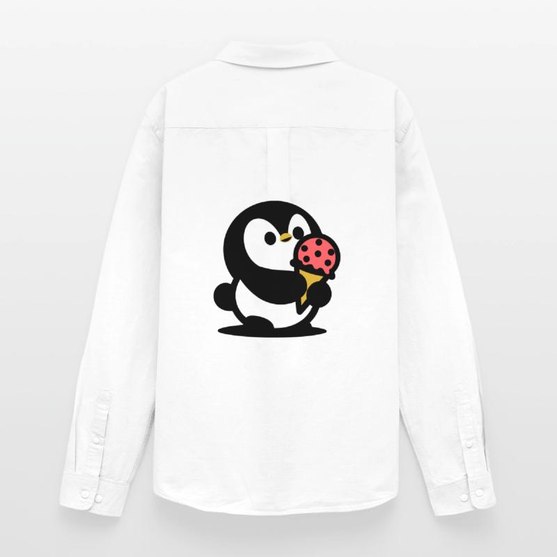 Kleiner Pinguin mit Eis Männer Oxford Hemd von Stanley/Stella