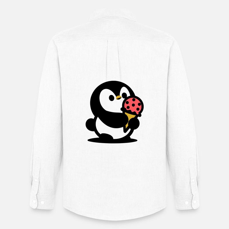 Kleiner Pinguin mit Eis - Men's Oxford Shirt by Stanley/Stella - white