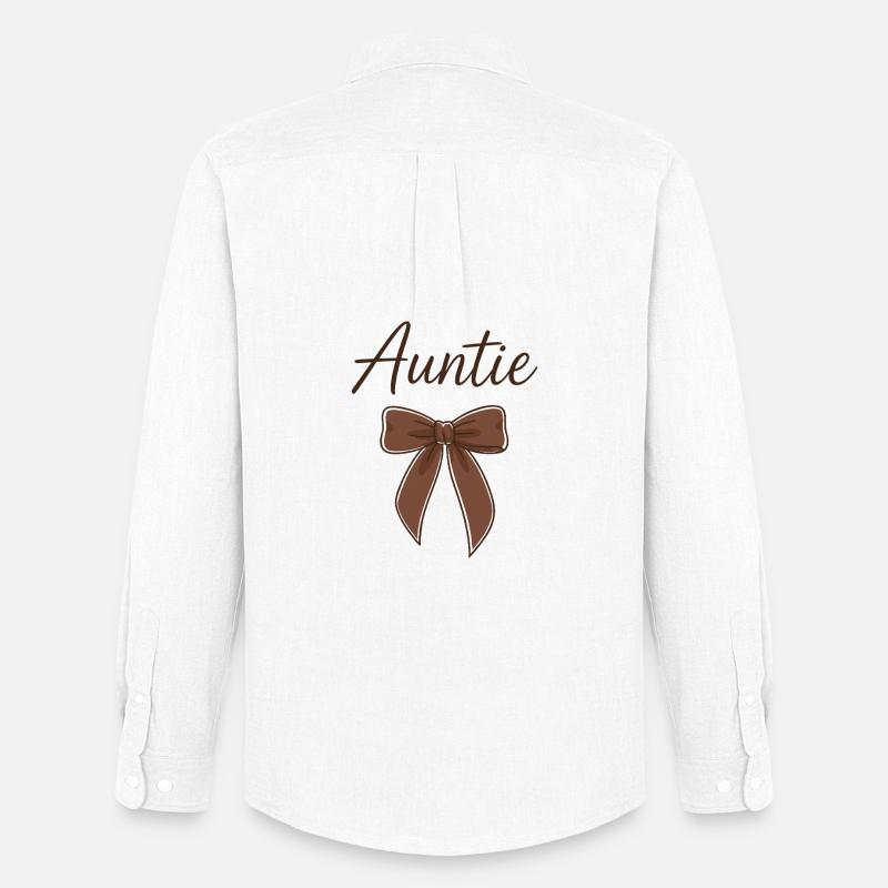 Auntie Bow - Brun Script Bow - Stanley/Stella Oxfordskjorta Herr - vit