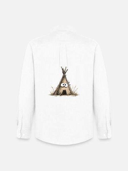 Funny teepee tent with eyes - Men's Oxford Shirt by Stanley/Stella - white