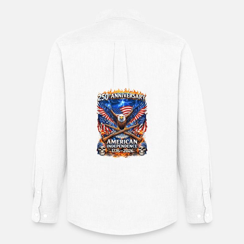 250. American Independence Eagle - Männer Oxford Hemd von Stanley/Stella - Weiß