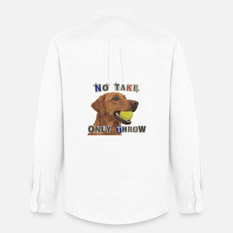 No Take Only Throw – Meme del cane labrador Foxred - Stanley/Stella Camicia Oxford uomo - bianco