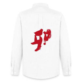 Rabbit (Japanese) Zodiac - Calligraphy - Men's Oxford Shirt by Stanley/Stella - white - Back - AI Model Male 185 dark (185cm)