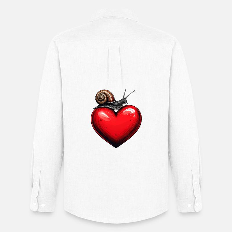 Schnecke auf einem Herz - Männer Oxford Hemd von Stanley/Stella - Weiß