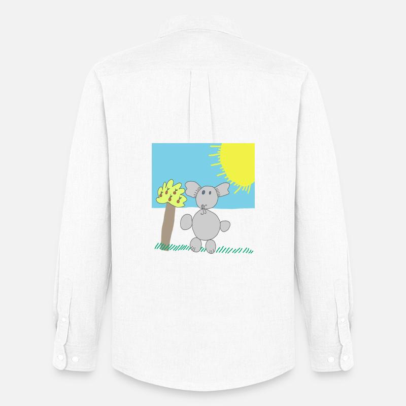 Verspielter Elefant unter einer hellen Sonne - Männer Oxford Hemd von Stanley/Stella - Weiß