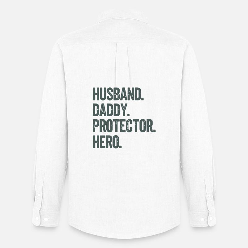 Husband Daddy Protector Hero - Männer Oxford Hemd von Stanley/Stella - Weiß