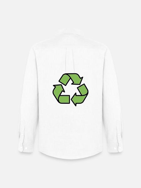  Recycling Zeichen Outline - Männer Oxford Hemd von Stanley/Stella - Weiß