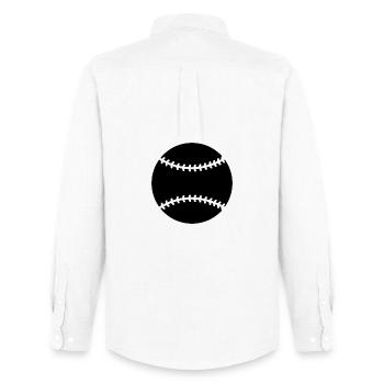 Baseball - Männer Oxford Hemd von Stanley/Stella - Weiß - Hinten - AI Model Male 185 dark (185cm)