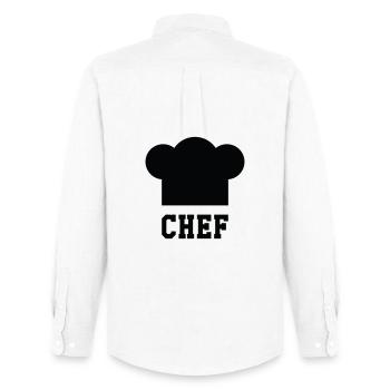 Chef Toque - Kitchen - Cook - Men's Oxford Shirt by Stanley/Stella - white - Back - AI Model Male 185 dark (185cm)