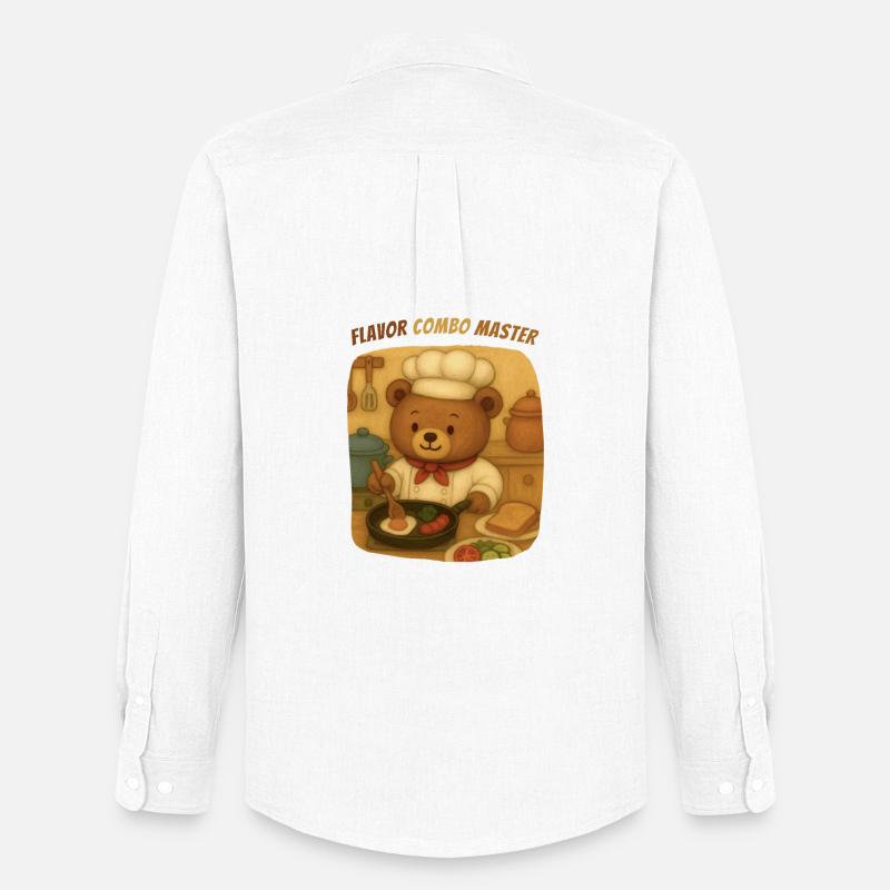 Teddybär im Kochkostüm - Männer Oxford Hemd von Stanley/Stella - Weiß
