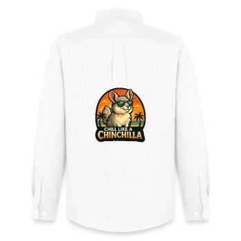 Chill like a chinchilla - Men's Oxford Shirt by Stanley/Stella - white - Back - AI Model Male 185 dark (185cm)