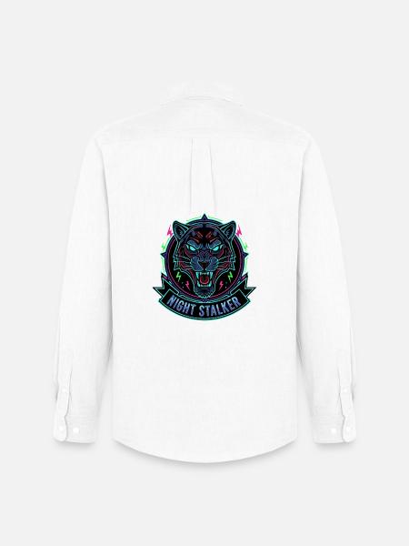 Leopard Neon Night - Men's Oxford Shirt by Stanley/Stella - white