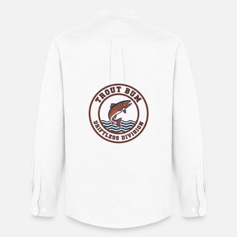 Trout Bum Driftless Division - Männer Oxford Hemd von Stanley/Stella - Weiß