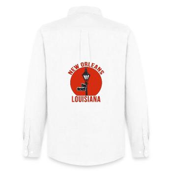 New Orleans Louisiana United States - Men's Oxford Shirt by Stanley/Stella - white - Back - AI Model Male 185 dark (185cm)