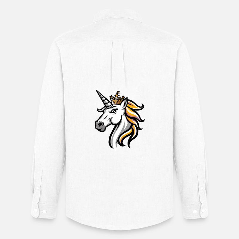 Einhorn Kopf Krone - Männer Oxford Hemd von Stanley/Stella - Weiß