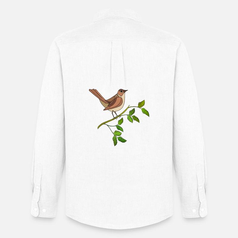 Bunter Vogel - Männer Oxford Hemd von Stanley/Stella - Weiß
