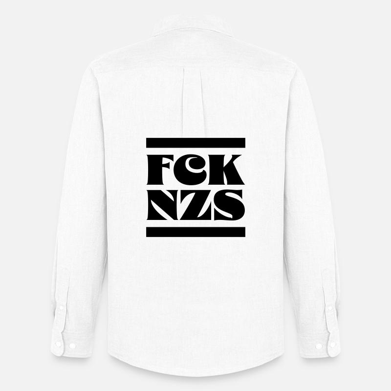Fck Nzs - Männer Oxford Hemd von Stanley/Stella - Weiß