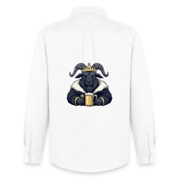 Bergziege Bier König - Männer Oxford Hemd von Stanley/Stella - Weiß - Hinten - AI Model Male 185 dark (185cm)