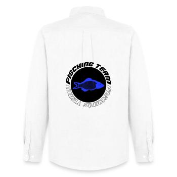 Fishing Team - Männer Oxford Hemd von Stanley/Stella - Weiß - Hinten - AI Model Male 185 dark (185cm)