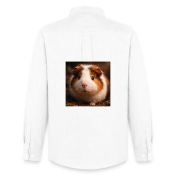 Guinea pig close-up in earthy tones - Men's Oxford Shirt by Stanley/Stella - white - Back - AI Model Male 185 dark (185cm)