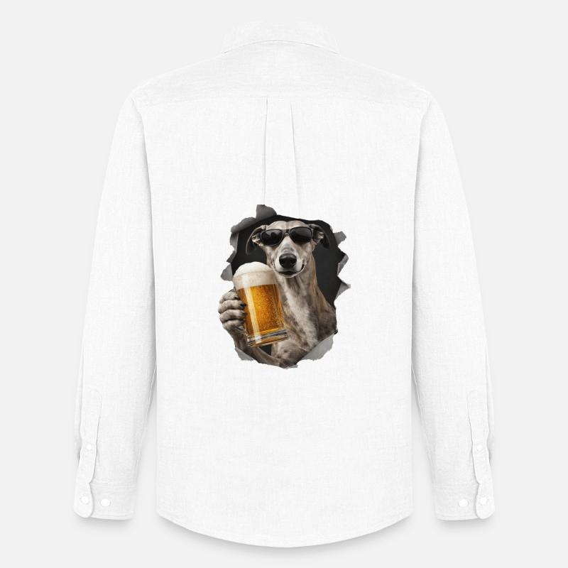 Birra Levriera - Stanley/Stella Camicia Oxford uomo - bianco