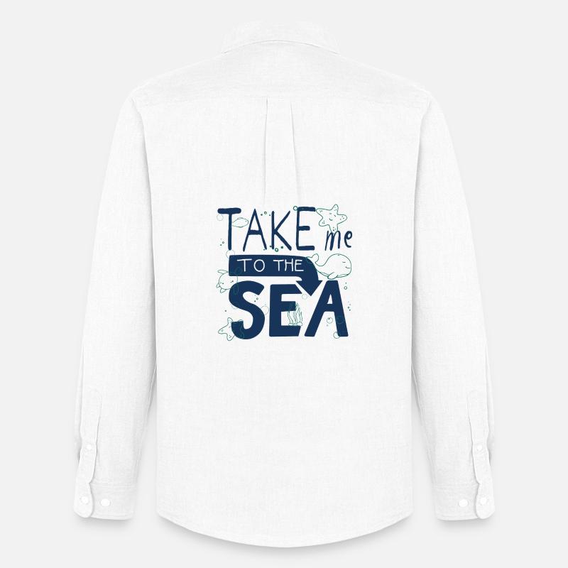 Portami al mare – Vacanza in mare doodle - Stanley/Stella Camicia Oxford uomo - bianco