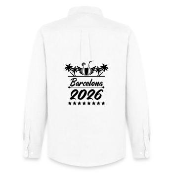 Barcelona 2026 - Men's Oxford Shirt by Stanley/Stella - white - Back - AI Model Male 185 dark (185cm)