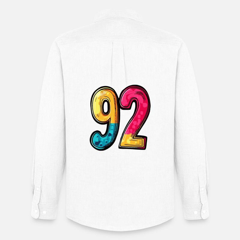 92 Numero Colorato - Stanley/Stella Camicia Oxford uomo - bianco