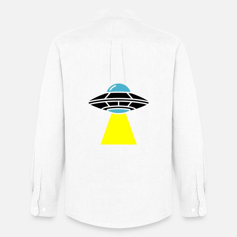 UFO Alien Raumschiff Licht - Männer Oxford Hemd von Stanley/Stella - Weiß