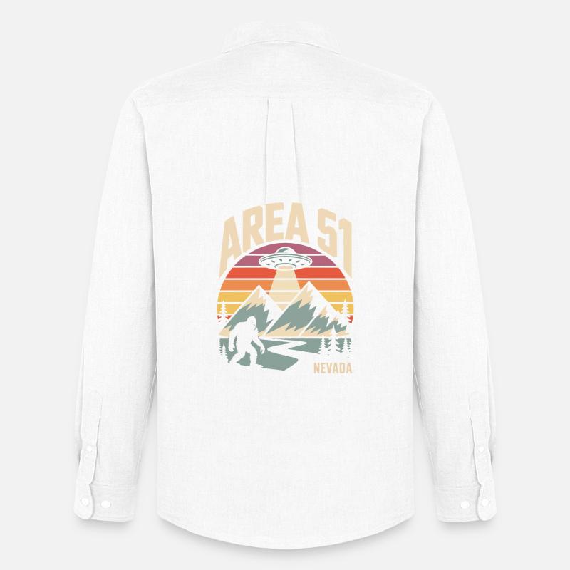 Area 51 Nevada UFO Retro Design - Männer Oxford Hemd von Stanley/Stella - Weiß