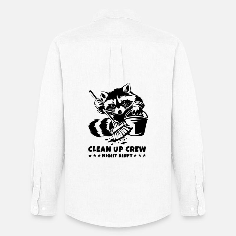 Clean Up Crew – Night Shift Waschbär - Männer Oxford Hemd von Stanley/Stella - Weiß