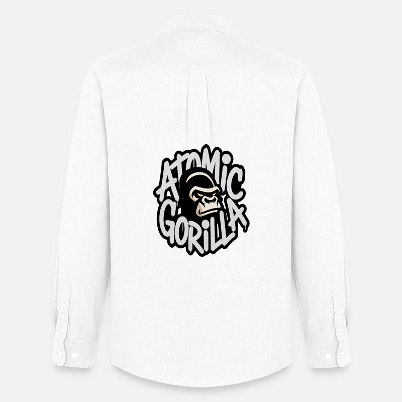 Atom-Gorilla-Graffiti-Emblem - Männer Oxford Hemd von Stanley/Stella - Weiß