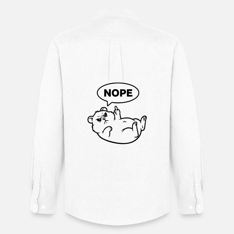 Hamster Mittelfinger Nope Outline - Männer Oxford Hemd von Stanley/Stella - Weiß