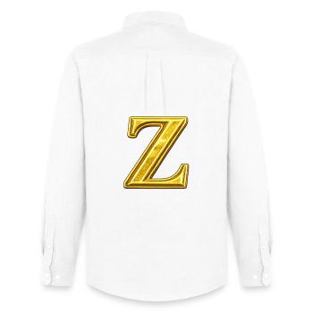 Golden Z Metal Gloss - Chemise Oxford homme Stanley/Stella - blanc - Dos - AI Model Male 185 dark (185cm)