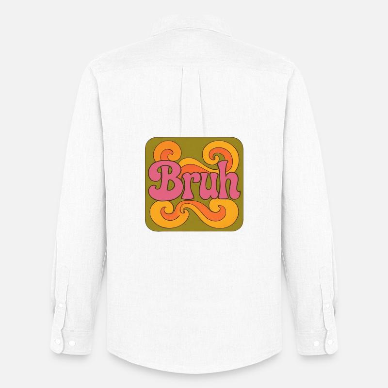 Bruh Psychedelic Swirl - Männer Oxford Hemd von Stanley/Stella - Weiß