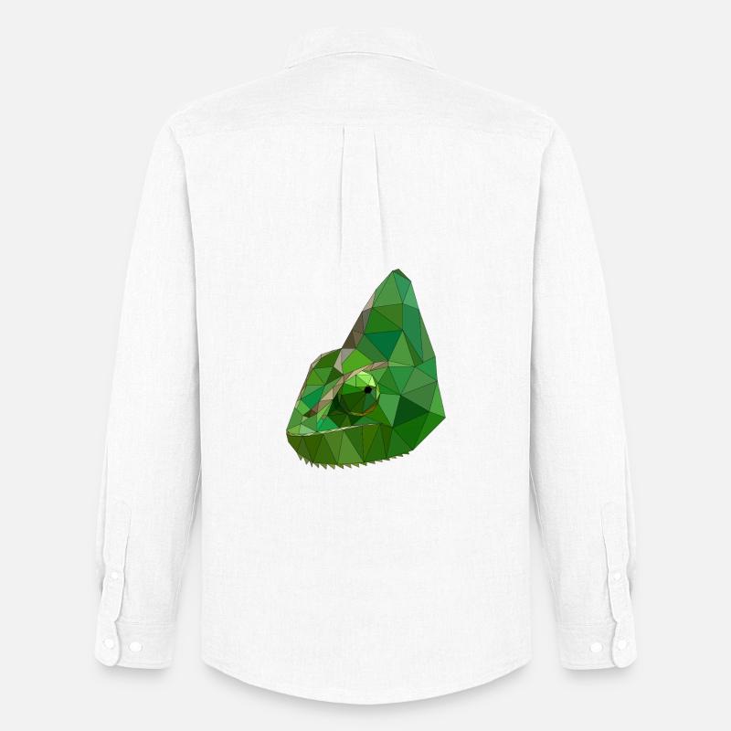 Arte Geometrica Camaleonte Low Poly - Stanley/Stella Camicia Oxford uomo - bianco