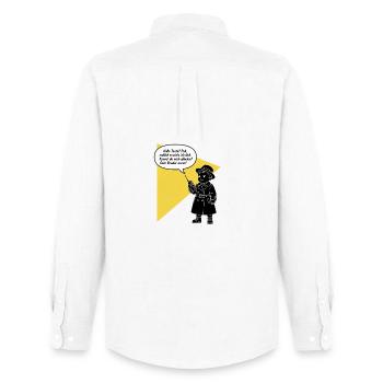 Hello aunt - pick up? Your brother is funny annoying - Men's Oxford Shirt by Stanley/Stella - white - Back - AI Model Male 185 dark (185cm)