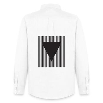 Inverted Triangle on Striped Field - Men's Oxford Shirt by Stanley/Stella - white - Back - AI Model Male 185 dark (185cm)