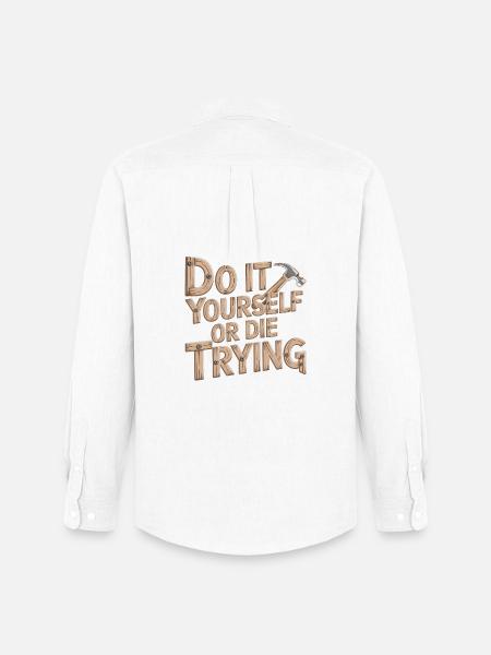DIY Heimwerker T-Shirt - Männer Oxford Hemd von Stanley/Stella - Weiß