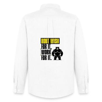 Don't Wish For It – Work For It Motivation - Men's Oxford Shirt by Stanley/Stella - white - Back - AI Model Male 185 dark (185cm)