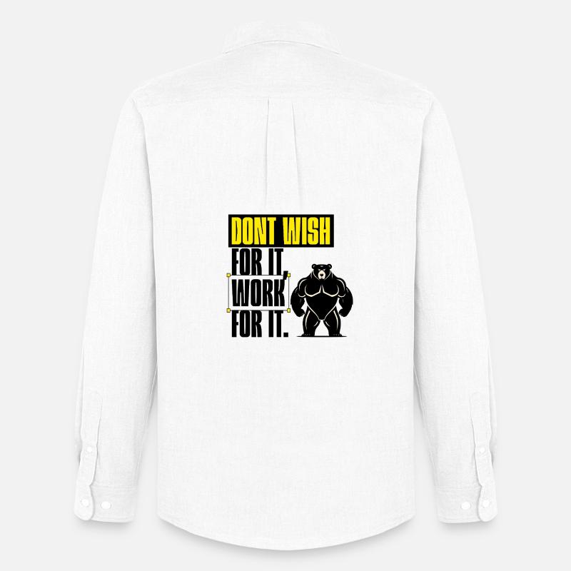 Don’t Wish For It – Work For It Motivation - Männer Oxford Hemd von Stanley/Stella - Weiß