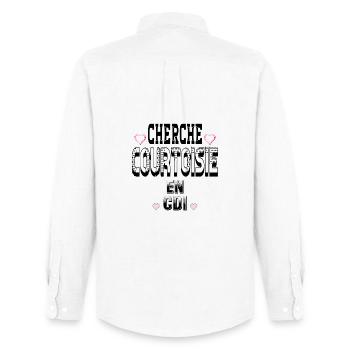 Cherche Courtoisie en CDI - Chemise Oxford homme Stanley/Stella - blanc - Dos - AI Model Male 185 dark (185cm)