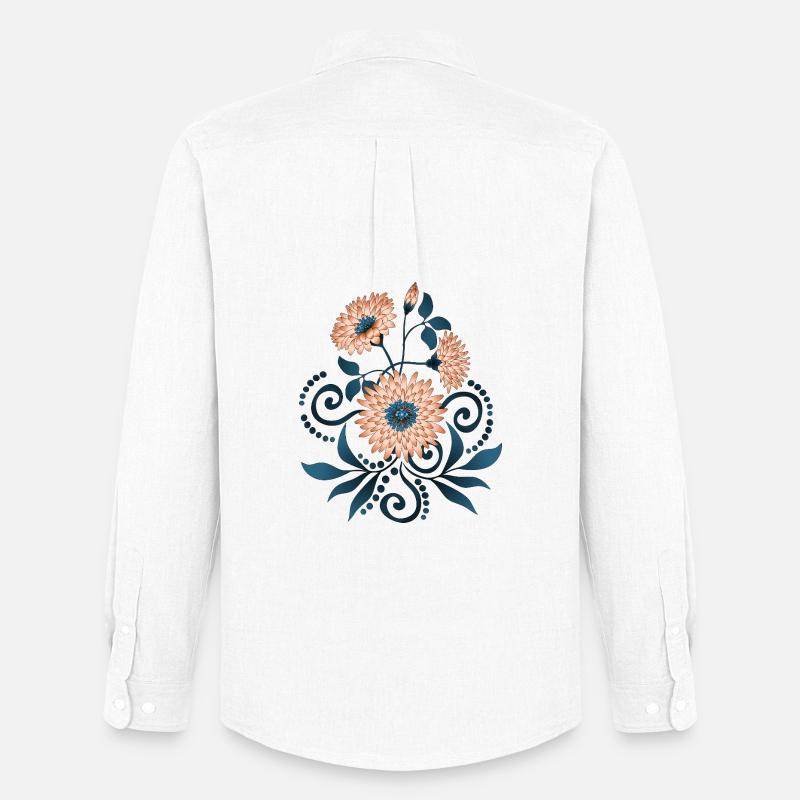 blomster - Stanley/Stella Oxfordskjorte herre - hvit